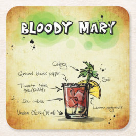Bloody Mary Barkeeper Drink Rezept Rechteckiger Pappuntersetzer