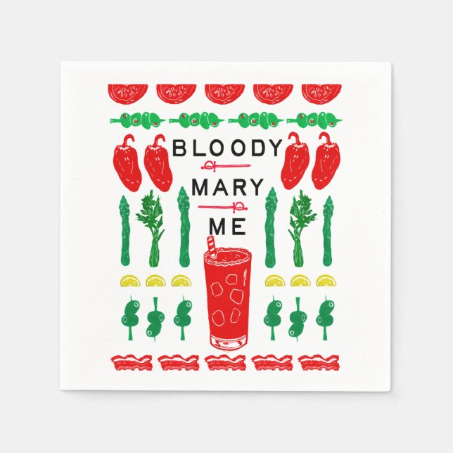 Bloody Mary Bev Nickerchens Serviette (Vorderseite)