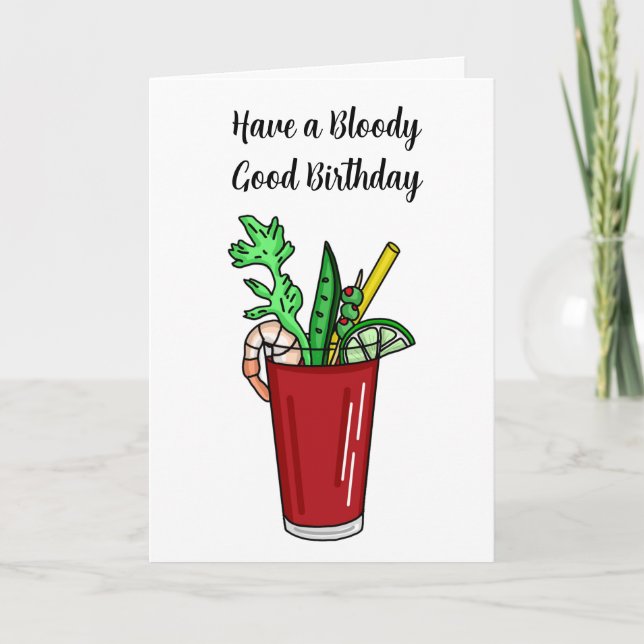Bloody Mary Birthday Pun Karte (Vorderseite)