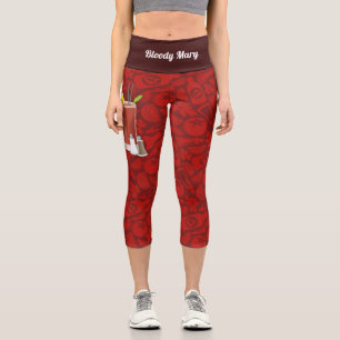 Bloody Mary Cocktail Capri Leggings