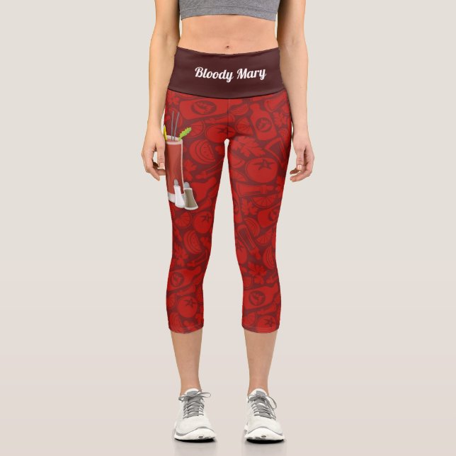 Bloody Mary Cocktail Capri Leggings (Vorderseite)