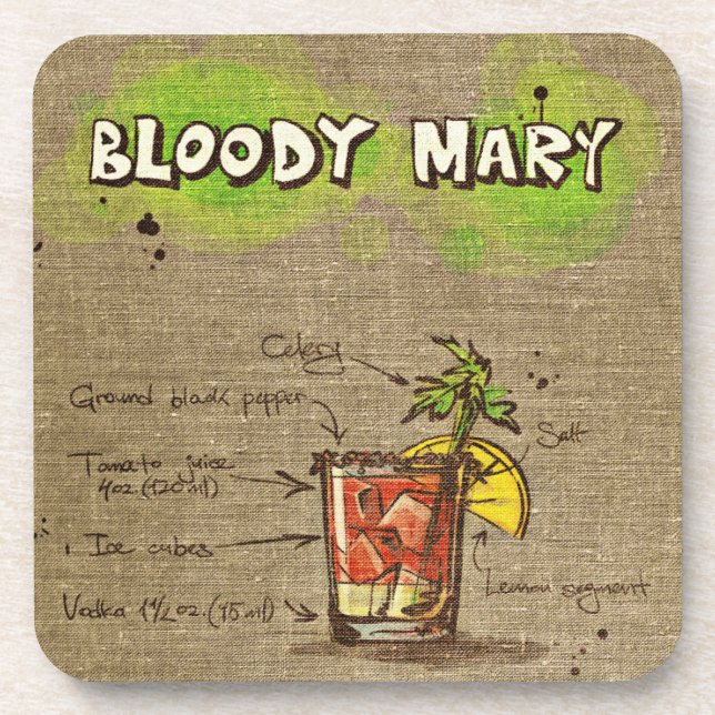 Bloody Mary Cocktail Drink Untersetzer (Vorderseite)