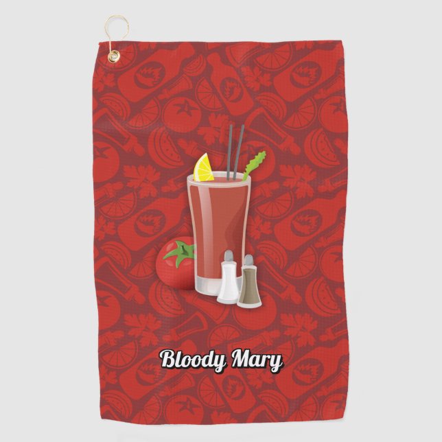 Bloody Mary Cocktail Golfhandtuch (Vorderseite)