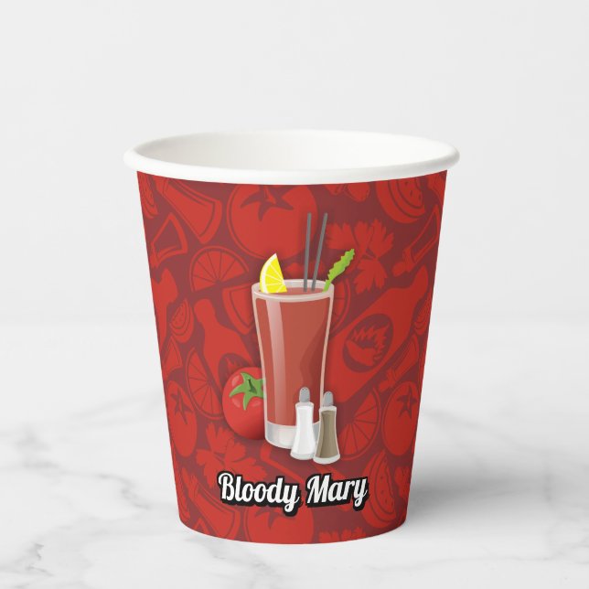 Bloody Mary Cocktail Paper Cups Pappbecher (Vorderseite)