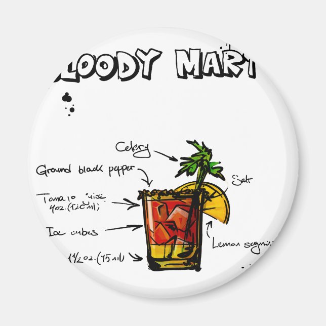 Bloody Mary Cocktail Rezept Magnet (Vorne)
