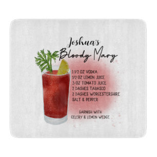 Bloody Mary Cocktail Rezept Personalisiert Schneidebrett