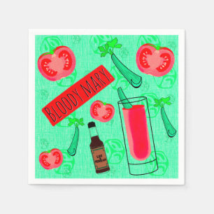 Bloody Mary Cocktail Serviette