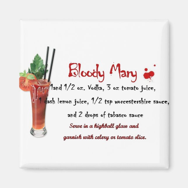 Bloody Mary Drink Rezept Magnet (Vorne)