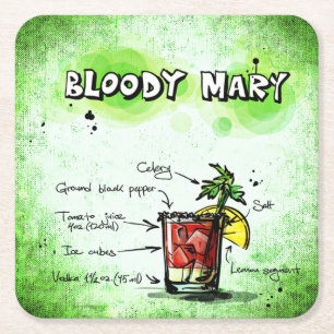 Bloody Mary Drink Rezept Rechteckiger Pappuntersetzer