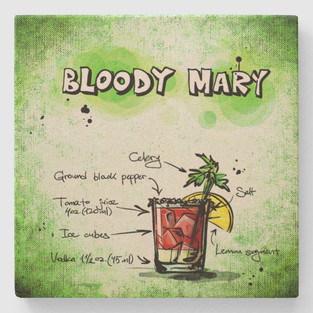 Bloody Mary Drink Rezept Steinuntersetzer (Vorderseite)