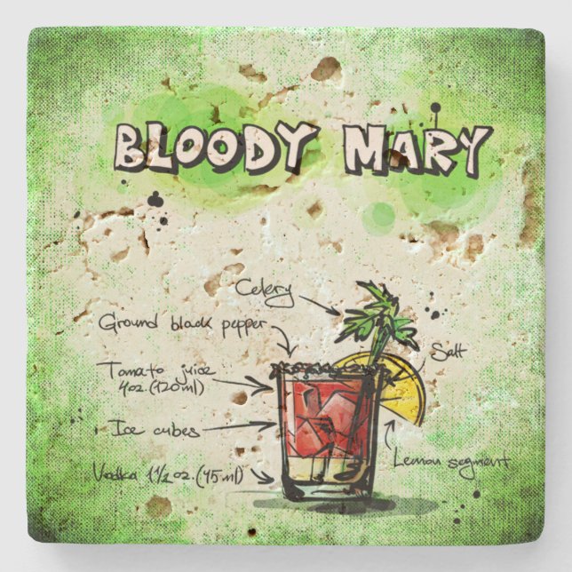 Bloody Mary Drink Rezept Steinuntersetzer (Vorderseite)