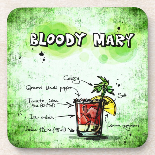 Bloody Mary Drink Rezept Untersetzer (Vorderseite)