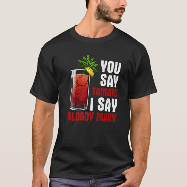 Bloody Mary entwirft Männer Frauen Mix Vodka trink T-Shirt (Vorderseite)