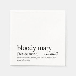 Bloody Mary Modern Zitat Black Typografy Cocktail Serviette