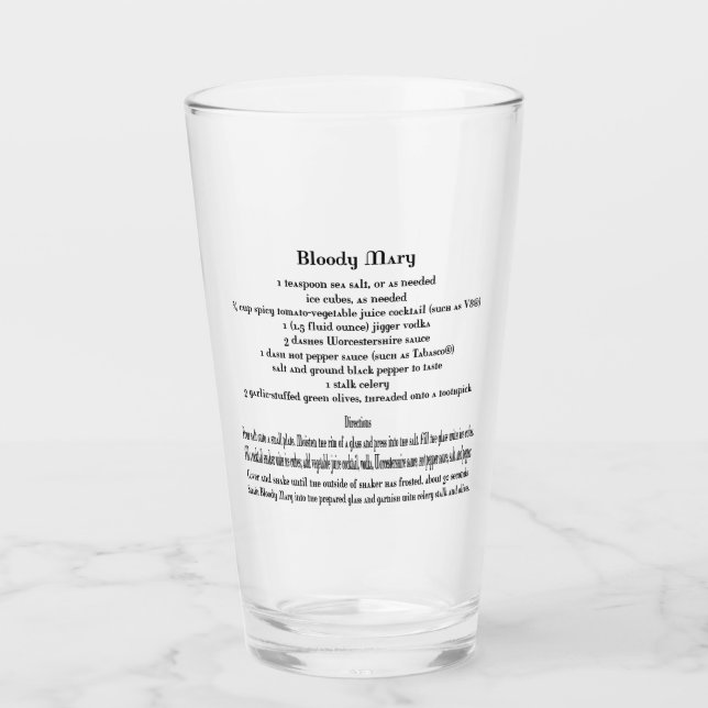 Bloody Mary Recipe Glas (Vorderseite)