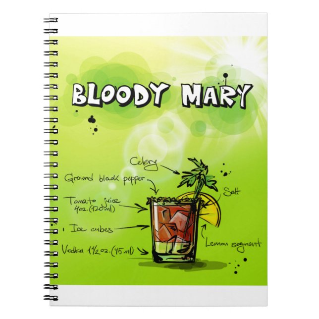 Bloody Mary Recipe Notizblock (Vorderseite)