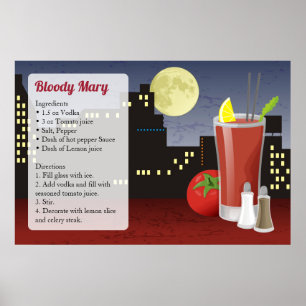 Bloody Mary Recipe Poster