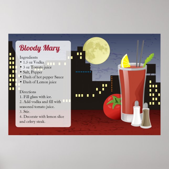 Bloody Mary Recipe Poster (Vorne)