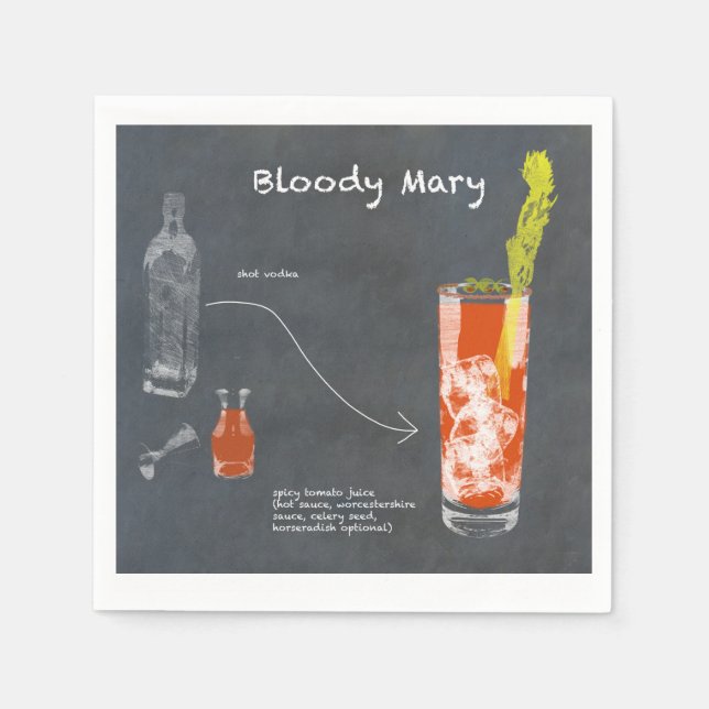 Bloody Mary Recipe Serviette (Vorderseite)