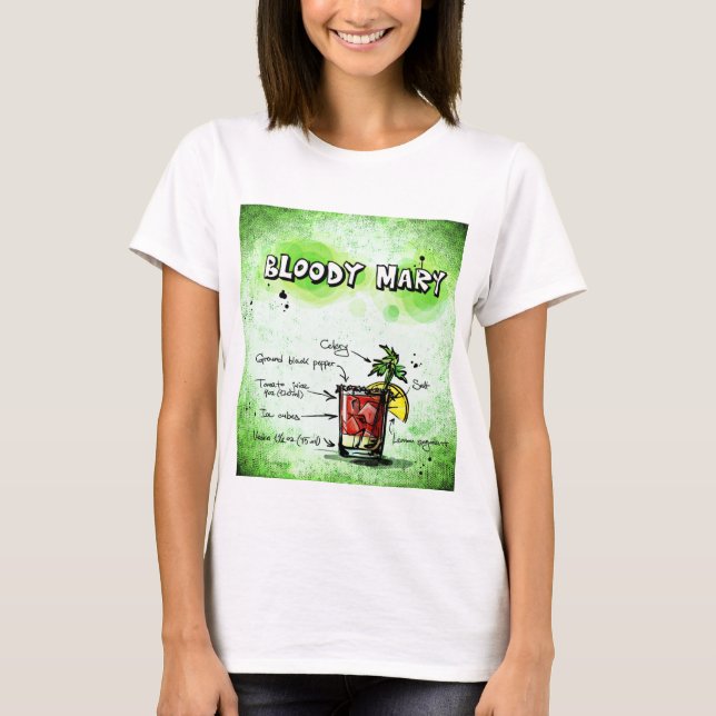 BLOODY MARY Rezept lustiges Party T-Shirt (Vorderseite)