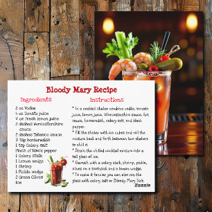 Bloody Mary Rezeptkarte Postkarte