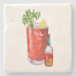 Bloody Mary und scharfe Sauce Steinuntersetzer