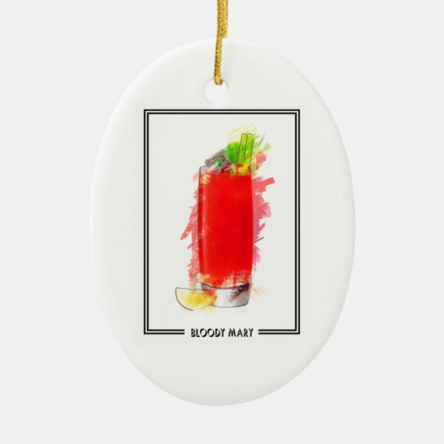 Bloody- Marycocktail-Markierungs-Skizze Keramikornament (Vorne)
