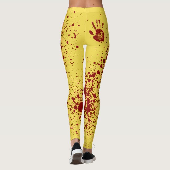 Bloody Mess auf Gelb Leggings (Rückseite)