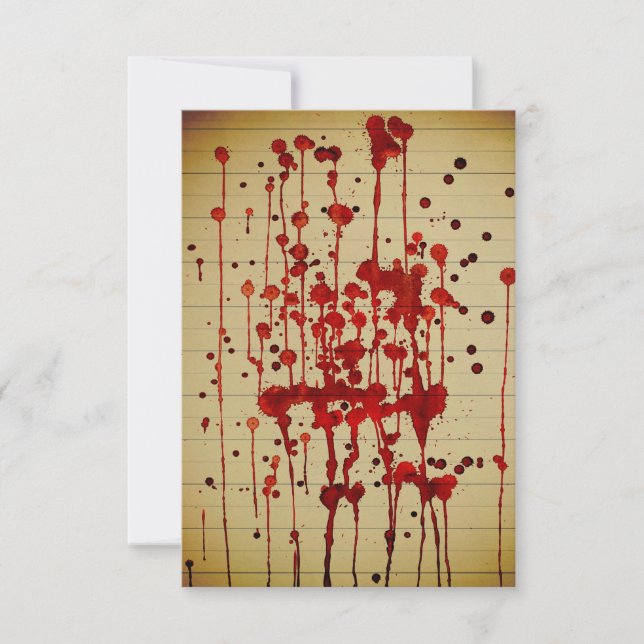 Bloody notebook Halloween Einladung (Vorderseite)