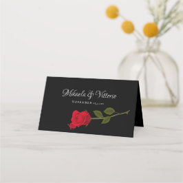 Bloody Rose Elegante Black Gothic Wedding Platzkarte