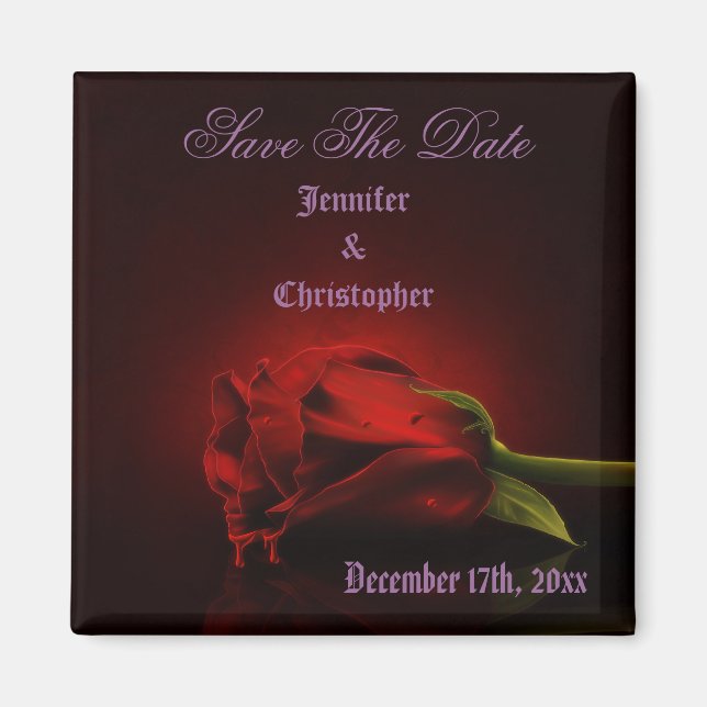 Bloody Rose Gothic Save the Date Wedding Magnet (Vorne)