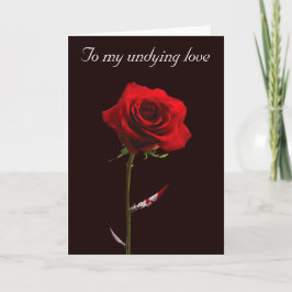 Bloody-Rote Rose Unsterbende Liebe benutzerdefinie Feiertagskarte