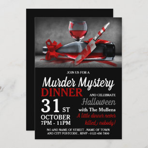 Bloody Scene, Murder Mystery Halloween Abendessen Einladung