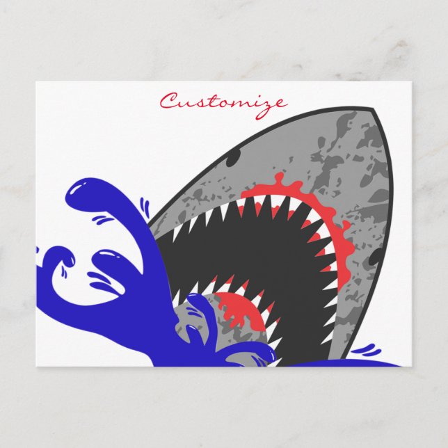 Bloody Shark Jaws Thunder_Cove Postkarte (Vorderseite)