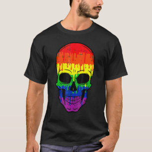 Bloody Skull Lgbt Gay Pride Kostüm Easy Halloween T-Shirt