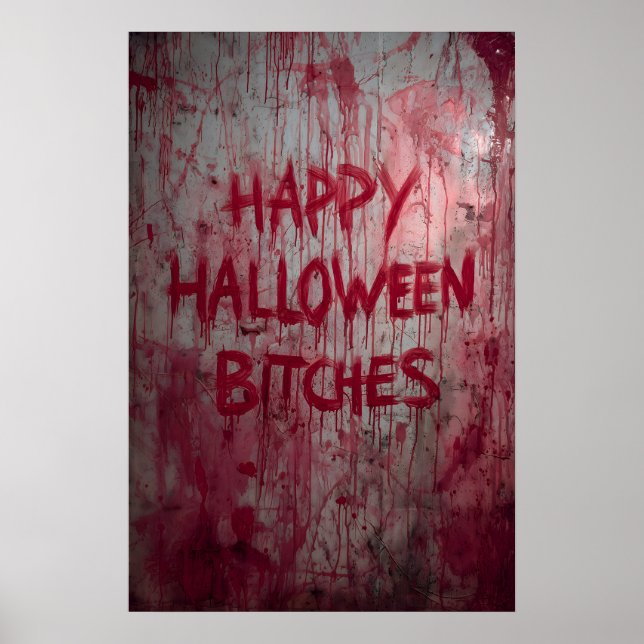 Bloody Splatters Halloween Dramatic Crazy Door  Poster (Vorne)