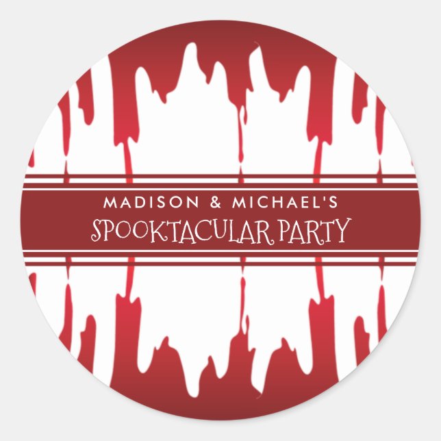 Bloody Tropfens Halloween Red Beängstigend Runder Aufkleber (Vorderseite)