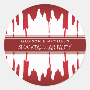 Bloody Tropfens Halloween Red Beängstigend Runder Aufkleber