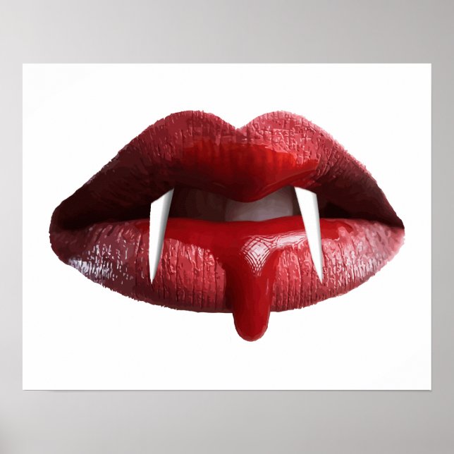 Bloody Vampire Red Lipstick Lippen Poster (Vorne)