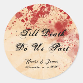 Bloody Vintag Paper Halloween Gothic Wedding Runder Aufkleber