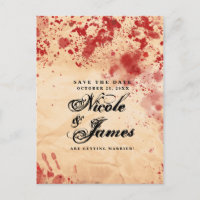 Bloody Vintag Paper Halloween Save the Date