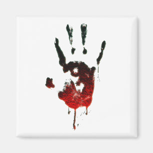 Bloody Zombie Hand Print Magnet
