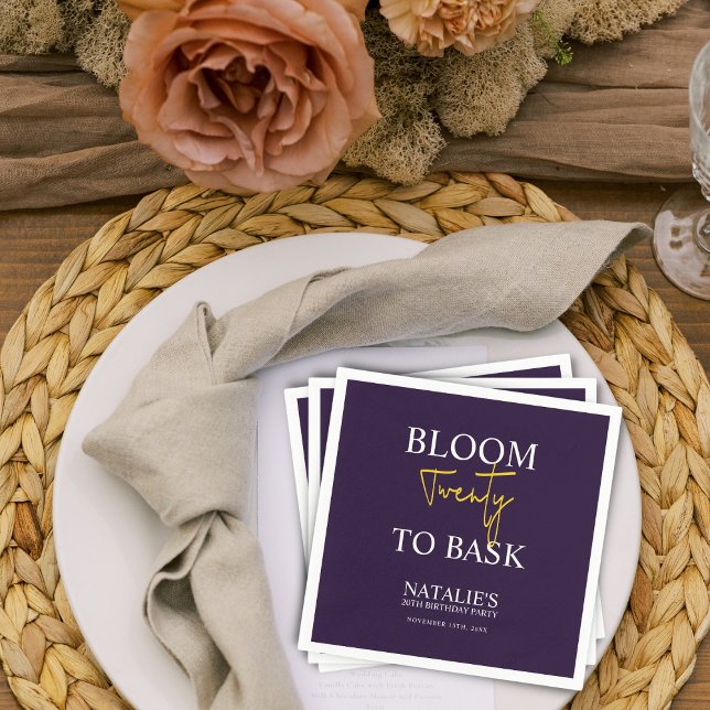 Bloom 20 zu bitten Ich Violet Erwachsenen Geburtst Serviette (Von Creator hochgeladen)