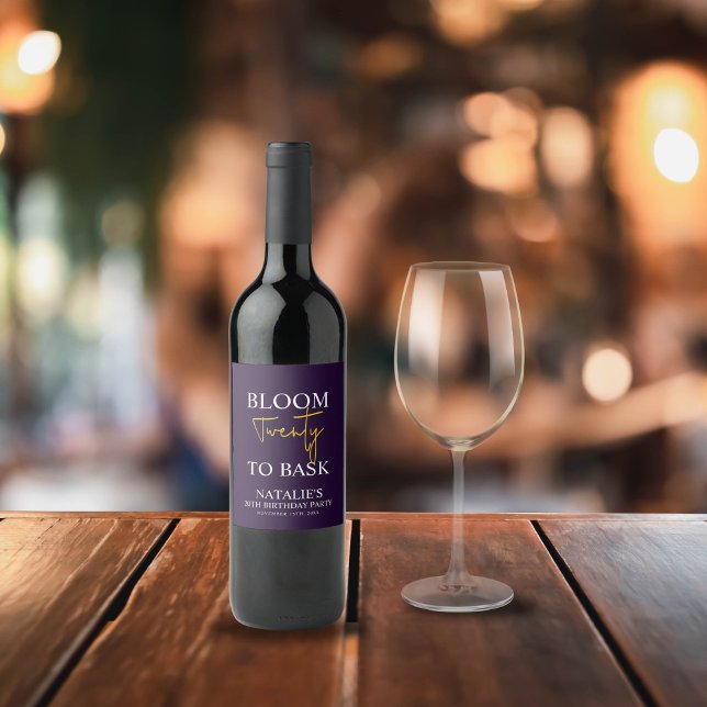 Bloom 20 zu bitten Ich Violet Erwachsenen Geburtst Weinetikett (Von Creator hochgeladen)