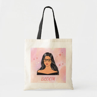 Bloom Aesthetic Girl Tote Bag Tragetasche