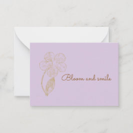 Bloom and Smile Positive Affirmation Mitteilungskarte