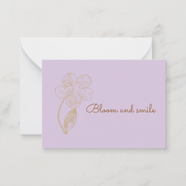 Bloom and Smile Positive Affirmation Mitteilungskarte (Vorderseite)