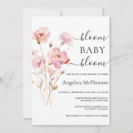 BLOOM BABY BLOOM PINK BLUSWASSERFARBE WILDBLUMEN EINLADUNG