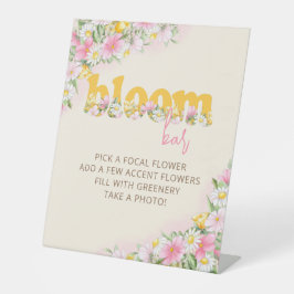 Bloom Bar Bouquet Mustard & Pink Wildblume Sockelschild