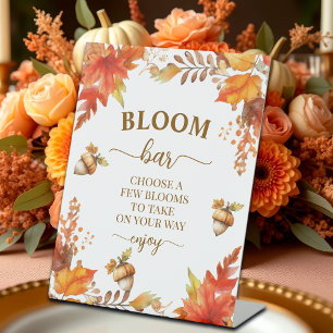Bloom Bar Fall Boho Floral Brautparty Sockelschild